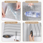 VEELIKE Light Grey Wood Wall Panels Peel and Stick Wood Slat Wall Panel - Image 8