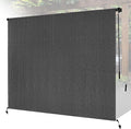 8'W x 8'H Gray Patio Shades Roll up Outdoor Roller Shade Crank Wand Blind by Unknown