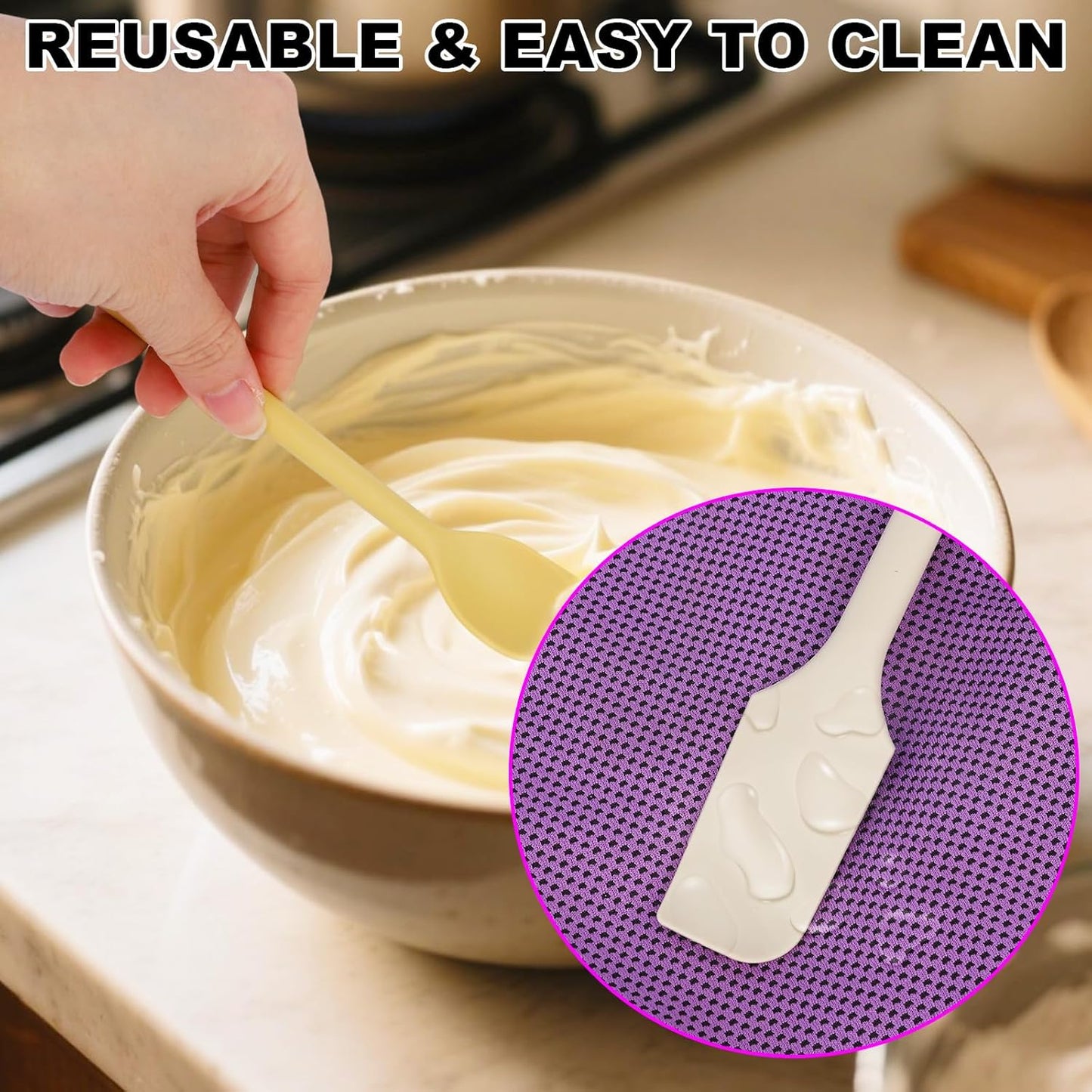 4pcs Mini Silicone Spatulas Set, Dual Sided Multifunctional Small Kitchen Scraper Long Spoon Reusable Stirrer for Jam Cake Cream Butter Icing Lotion (4 Colors)