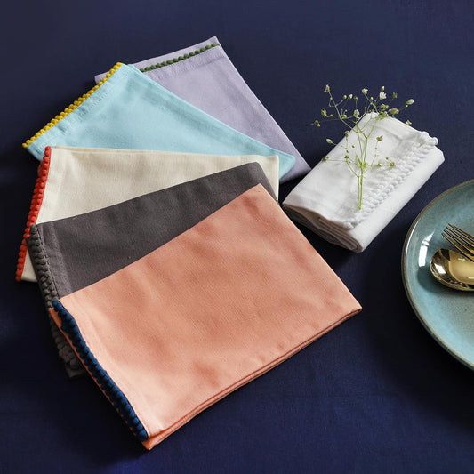 TARAN LIVING Kitchen Towels 100% Cotton Solid Kitchen Dish Cloths, Kitchen Hand Towel Reusuable Dish Towel for Cleaning & Drying Tea Towels Set with Hanging Loop - 18"x 28", Pack of 6 Pastel Colors