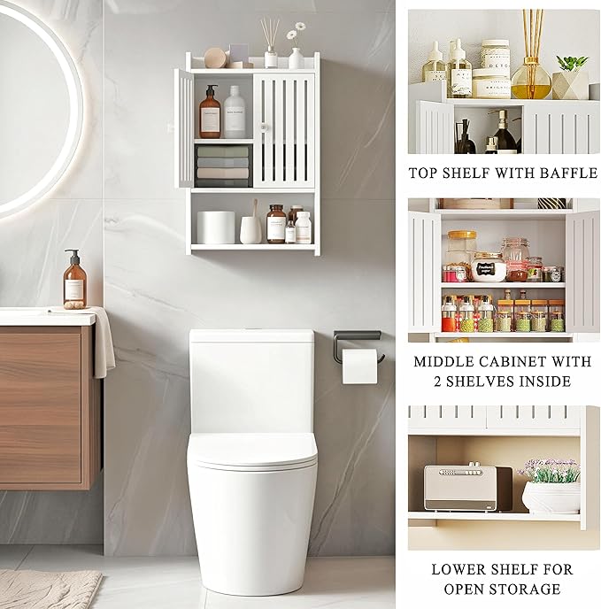 HAYOFAMY Wall Bathroom Storage Cabinet, 4-Tier Medicine Cabinet - Image 7