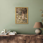 Wood Framed Canvas Wall Art, Vintage Girl - Image 2