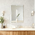 Beveled Bathroom Mirror for Wall, Rectangle Frameless Wall Mirror 24" x 16" by BOMINICA