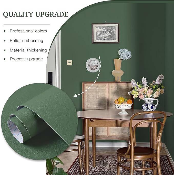 Dimoon 17.3''x78.7'' Peel and Stick Wallpaper Green Contact Paper - Image 8