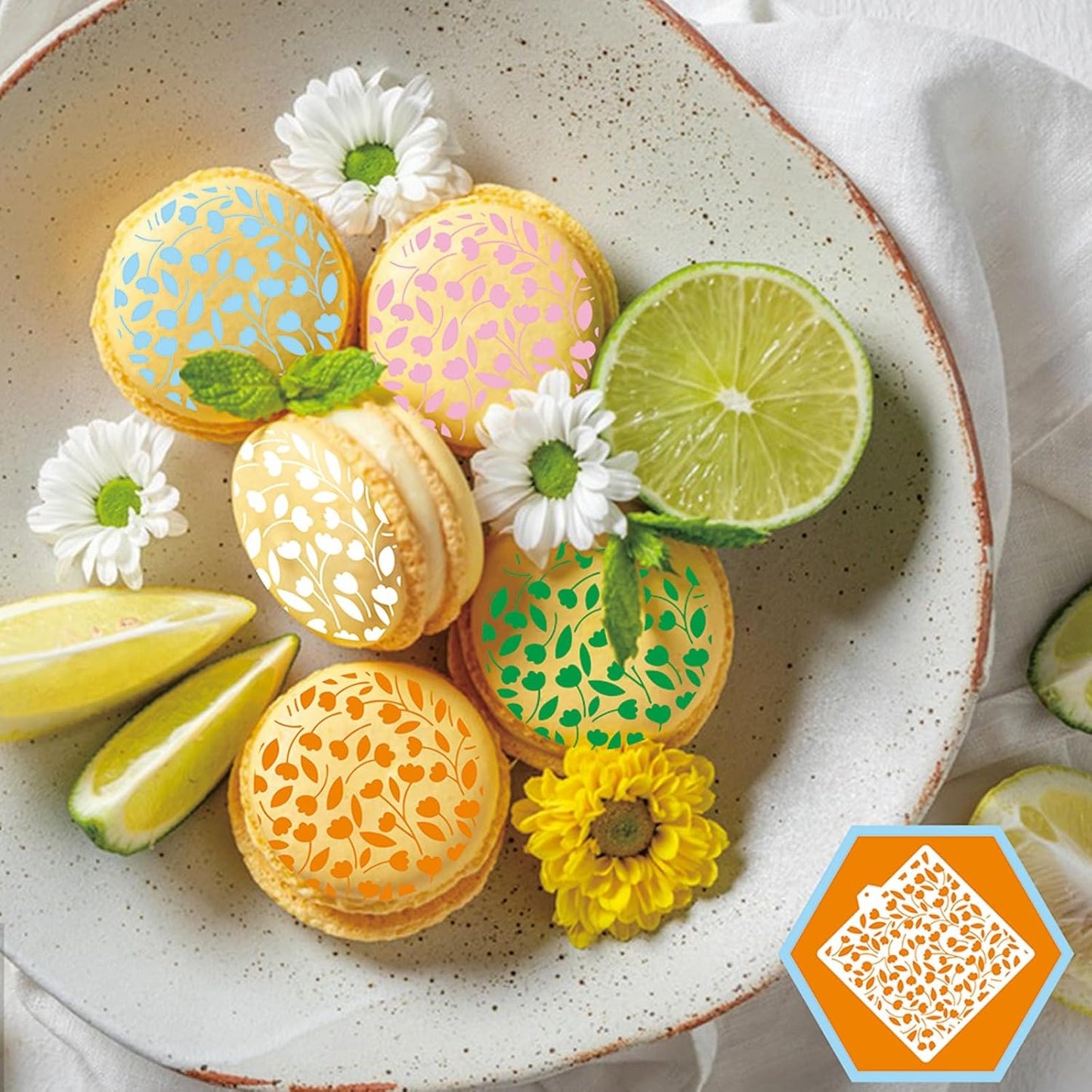 Stencil Genie 16 Pcs 5.5x5.5in Baking Stencils for Royal Icing, Airbrush; Sugar Cookies; Craft Painting