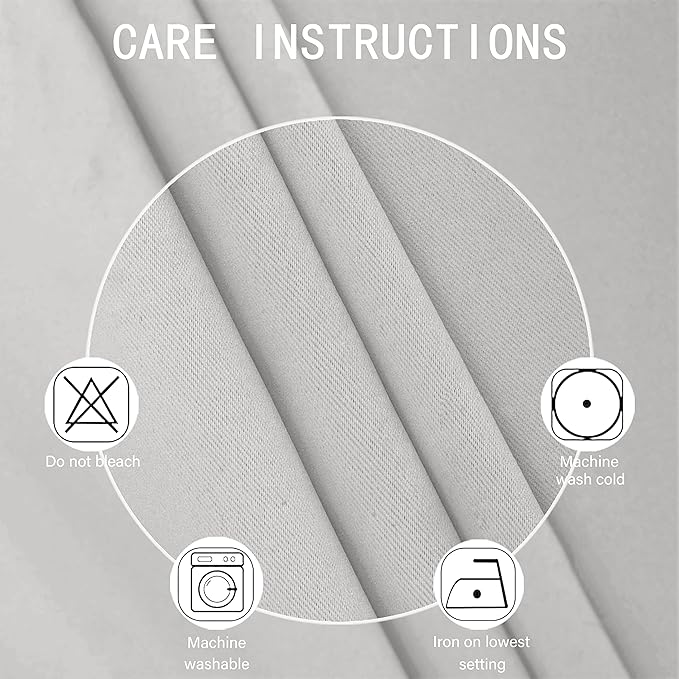 LEMOMO Blackout Curtains 66 x 95 inch/Light Grey Curtains Set of 2 - Image 4