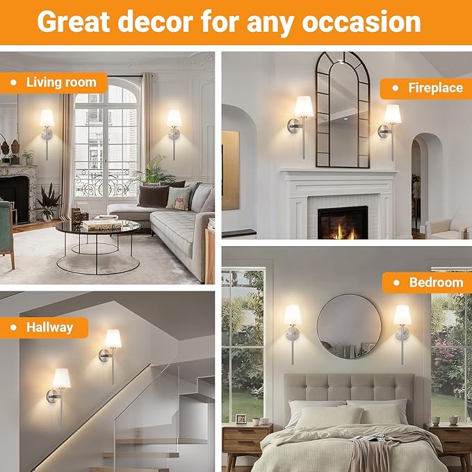 Battery Operated Wall Sconces Set Of 2, Wireless Battery Wall Light - Image 8