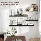 Venusmiles Floating Shelves for Wall 24 inch Long, Engineered Wood Wall Shelves - Image 2
