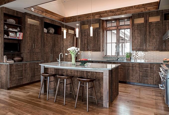 Dimoon 17.7"x118''Wood Peel and Stick Wallpaper Brown Dark Wood Wallpaper Wood - Image 5