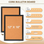 Double-Sided Cork Board for Wall, Picture Display Vision Board Corkboards for - Image 2