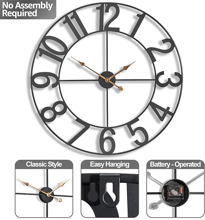 Sorbus Large Wall Clock for Living Room Decor - Image 4