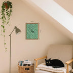 Framed Floral Black Cat Canvas Wall Art, Cute Black Cat in Daisy Field Painting - Image 3
