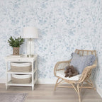 Ismoon Blue Wallpaper Peel and Stick Floral Vintage Stick on Wall Paper French - Image 9