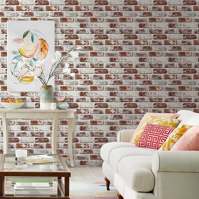 Commomy 10 Pcs 3D Brick Peel and Stick - Image 3
