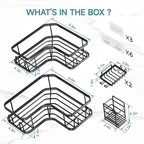 Veken Corner Shower Caddy 5-Pack, Advanced Rustproof Design, No Drilling - Image 10