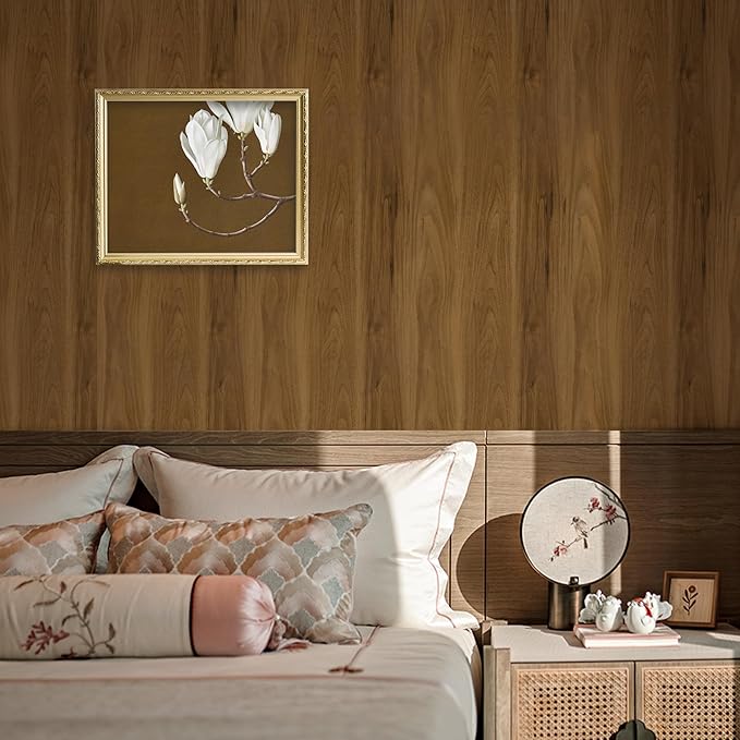 Wood Contact Paper Peel and Stick, Thicken Vintage Brown Wood Grain Wallpaper - Image 4