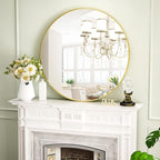 VooBang Round Mirror 23.6" Gold Wall Mounted Circle Mirrors Vanity Mirror - Image 2
