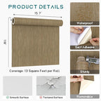 VEELIKE Bronze Brown Grasscloth Peel and Stick Wallpaper Textured Grasscloth - Image 9
