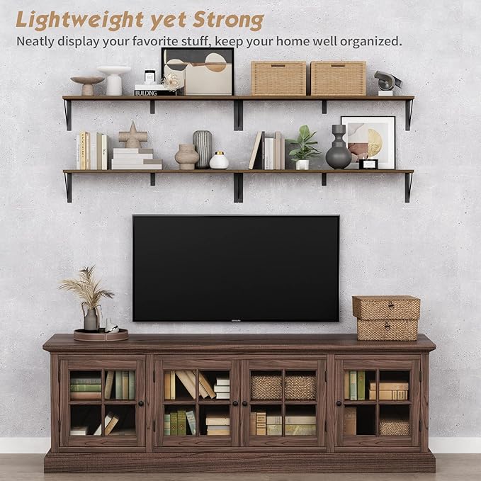Forbena Floating Book Shelves for Wall Set of 3, 36 Inches Long Wall Bookshelf - Image 3
