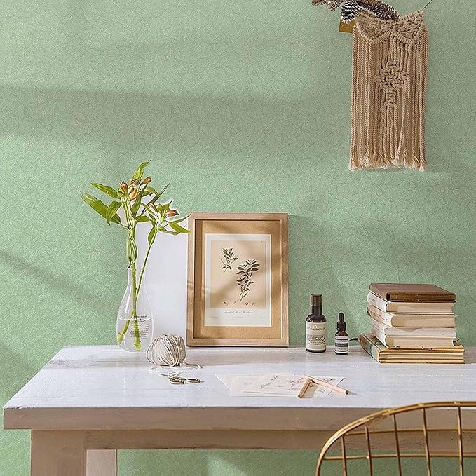 Abyssaly Green Peel and Stick Wallpaper Embossed Silk Textured Wallpaper 15.7" - Image 3