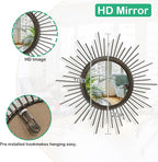 Sunburst Spoked Large Wall Mirror Boho Home Circle Art Mirror Modern Metal - Image 7