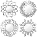 Dandat Set of 4 Gold Mirrors for Wall Decor Small Circle Flowers Mirrors by Dandat
