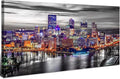 Extra Large Pittsburgh Wall Art Black and White Cityscape Wall Decor Modern by HOME