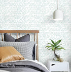 Peel and Stick Wallpaper Modern Geometric Wallpaper 17.3" x 78.7" Green and - Image 8