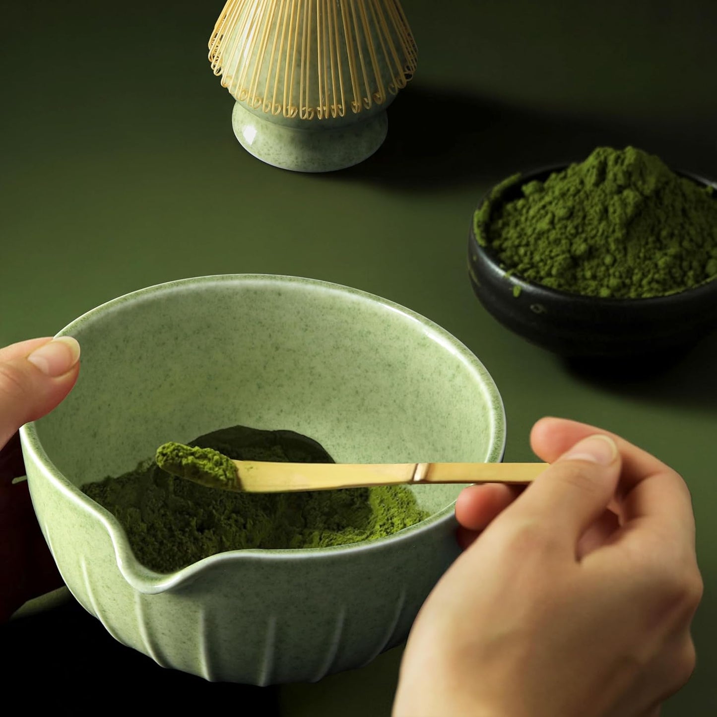 7 Pieces Matcha Whisk Set - Ceramic Matcha Kit with Bowl, Whisk, Holder, Bamboo Scoop, Rest, Sifter, and Tea Towel – Elegant Matcha Gift Set for Women