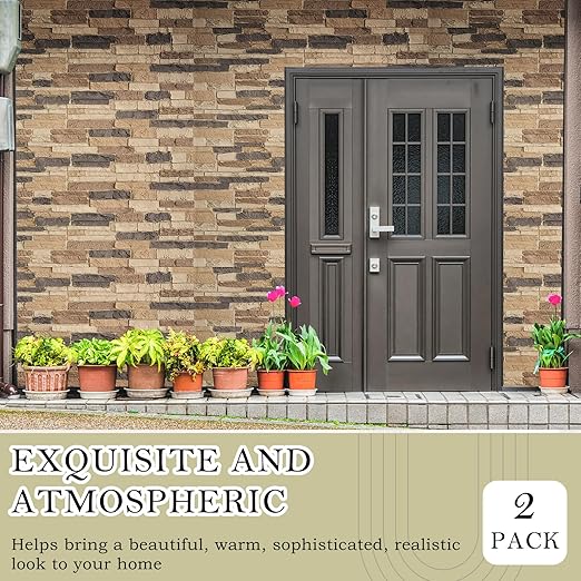 2 Pack Faux Stone Panels Interior 45.6''l x 11.8''h x 0.98''d Faux Siding - Image 5