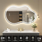 SMIROR Asymmetrical Led Bathroom Mirror 40x 24 inch, Irregular Cloud Lighted - Image 3