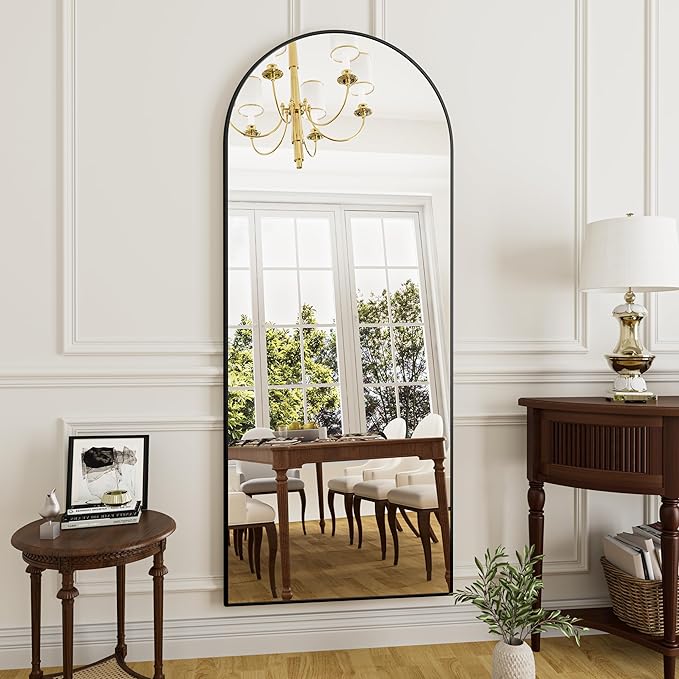 Rowjut Full Length Mirror Arched Floor Length Mirrors, Aluminum Frame - Image 3