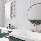 Livelynine White Grasscloth Peel and Stick Wallpaper Textured Grass Cloth Wall - Image 3