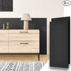 Wood Slat Acoustic Panels, 2 Pack 48" x 24" Wood Wall Panels, Soundproof Wood by HomeUpgradeMadeSimple