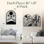 GALLERY GRACE Metal Wall Art Decor – 11" x 16", Office – Boho Minimalist Black - Image 6