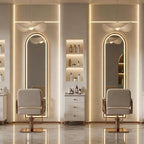 Arched Full Length Mirror with LED Lights, Body Floor Mirrors with Dimming & 3 - Image 9