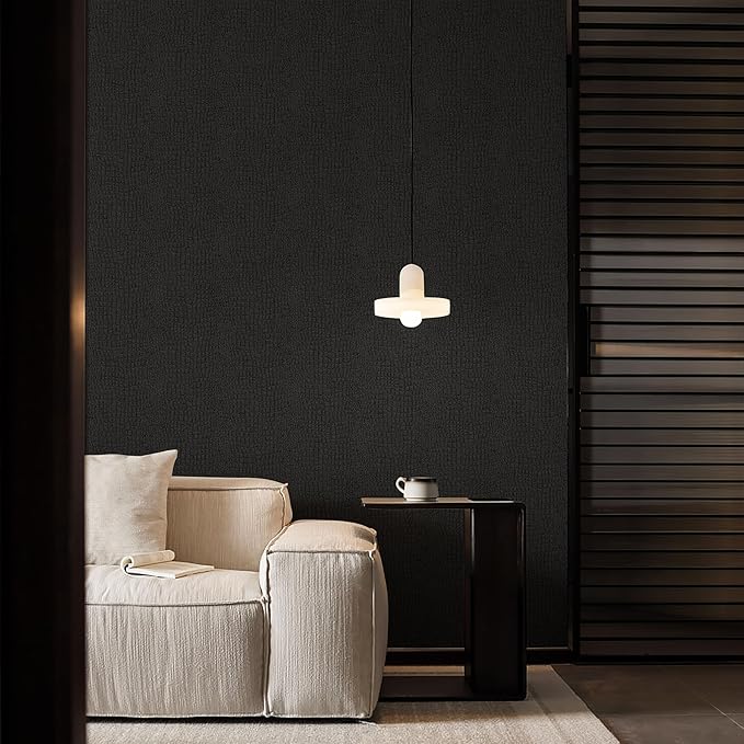 Fititem Black Peel and Stick Wallpaper 1180inL 17.3inW Black Contact Paper - Image 8