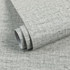 15.75"x393.70" Gray Wallpaper Grasscloth Peel and Stick Wallpaper Faux Linen by MANONIRIA