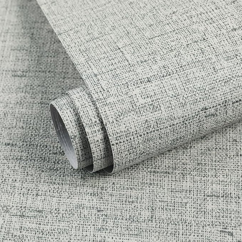 15.75"x393.70" Gray Wallpaper Grasscloth Peel and Stick Wallpaper Faux Linen by MANONIRIA