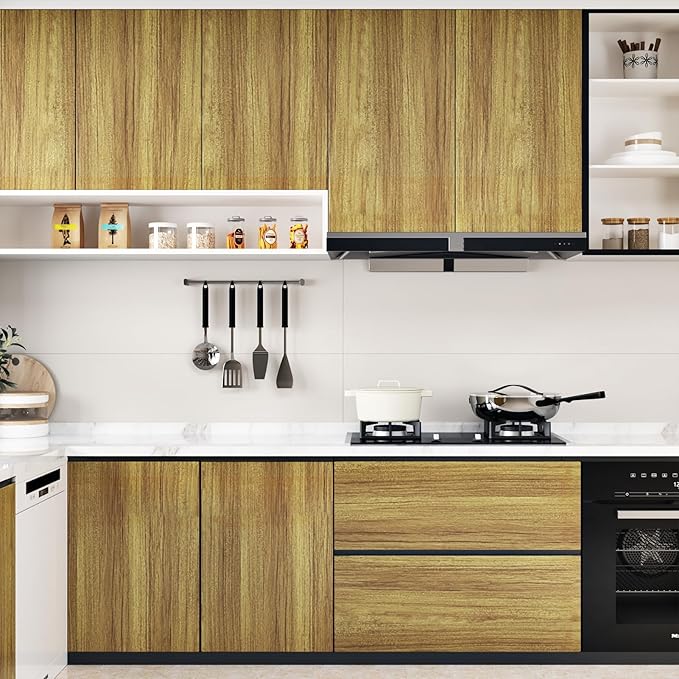 WESTICK Brown Wood Peel and Stick Wallpaper Light Wood Grain Contact Paper - Image 5