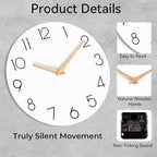 cicininc Wall Clock, 16 Inch Wooden Battery Operated Wall Clocks Silent - Image 9