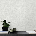 Grey Grasscloth Peel and Stick Wallpaper, Vintage Textured Contact Paper 15.75" - Image 4