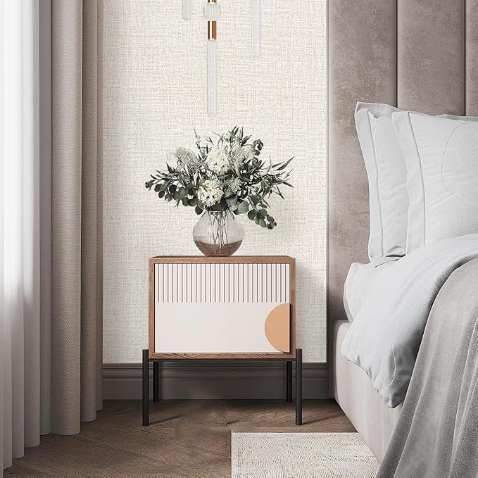 Beige Wallpaper Grasscloth Peel and Stick Wallpaper Beige Contact Paper - Image 3