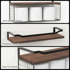 WOPITUES Floating Shelves with Wire Storage Basket, Bathroom Shelves Over - Image 4