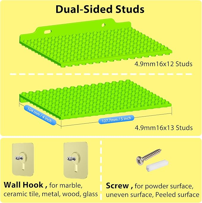12 Wall Display Shelf for Lego Bricks, 4x5 inch Dual-Sided Floating Shelves - Image 4