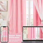 XiDi Pink Curtains for Bedroom Decor, Girls Room Blackout Curtains, Kids Room - Image 8