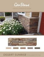 GenStone Faux Stacked Stone Left Corner Panel 12.5" x 11.25" in Desert Sunrise - Image 4