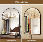 XRAMFY 24"x36" Black Arched Bathroom Mirror - Image 6