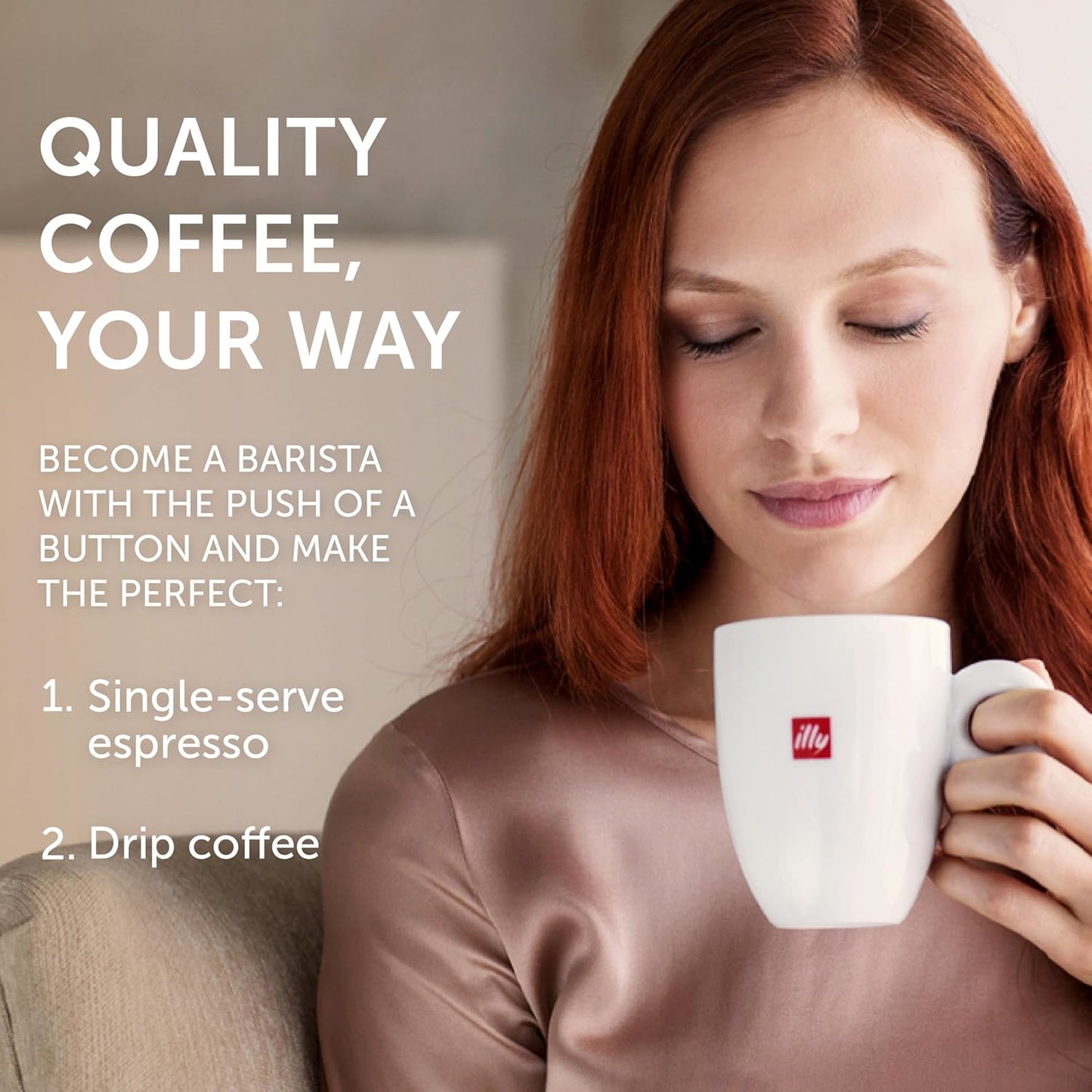 Illy Y3.3 Espresso Machine, Single Serve Coffee Machine for IperEspresso Capsules, Single Cup Espresso Maker (Red)