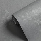 Erfoni 394"x17.7" Grey Floral Embossed Wallpaper - Image 9
